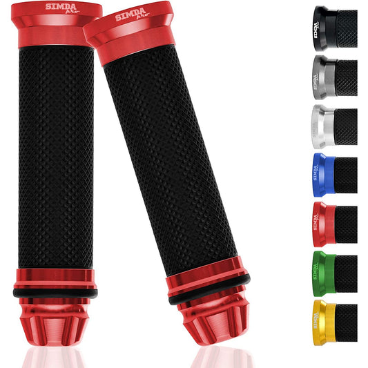 Motorcycle scooter handlebar grips aluminum rubber grips 22/24mm red EAN 4262397090316 