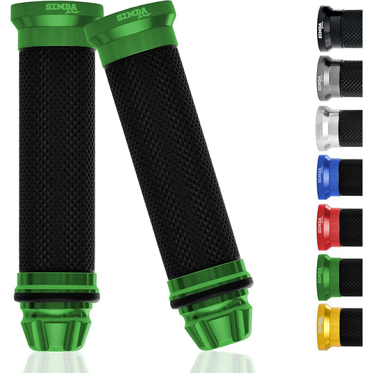 Motorcycle scooter handlebar grips aluminum rubber grips 22/24mm green EAN 4262397090040 